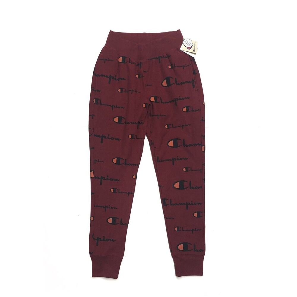 Champion Reverse Weave Logo Joggers Sweatpants Mens Size S Small Allover Print